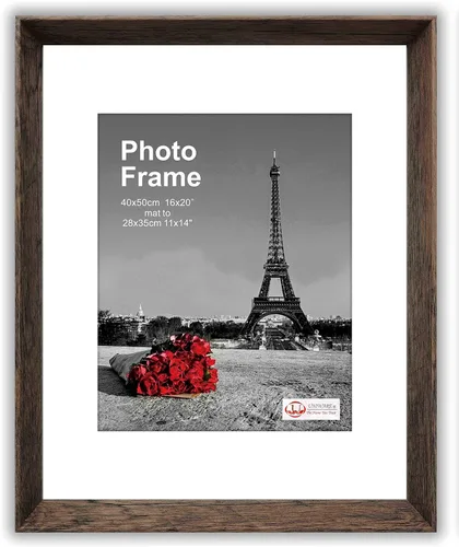 Miniatura 10 de UNIWARE Portarretratos de madera MDF con acabado suave envolvente, para regalo/memoria familiar, montaje en pared (11 x 14 pulgadas, negro, 1 unidad)