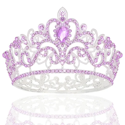Miniatura 12 de CIEHER Corona pequeña negra para niñas, tiara de princesa, decoración de pastel de cumpleaños