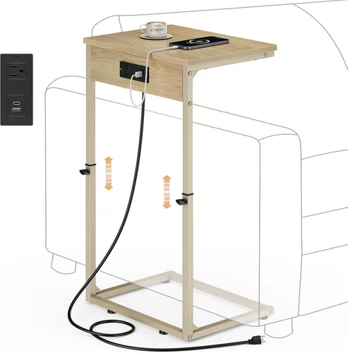 Miniatura 26 de Vagusicc C Shaped End Table for Couch, 33.2'' Tall C Table Adjustable Height Side Table, Small Side Table for Small Spaces, Couch Tables that Slide