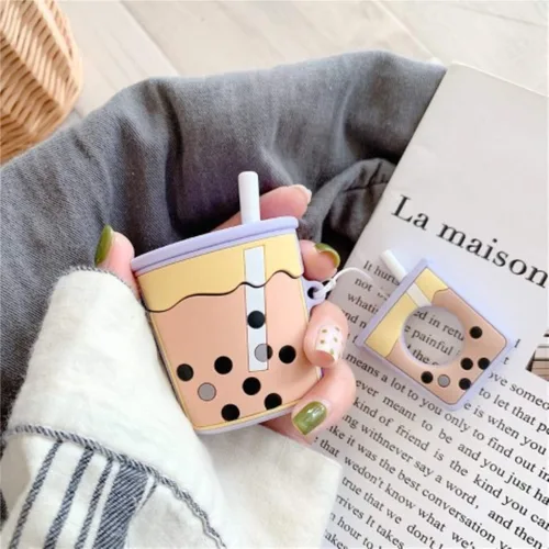 Miniatura 17 de Funda de silicona para Airpods de 1/2 ganchos con anillo de agarre, bonita funda de diseño de dibujos animados 3D, fundas divertidas y elegantes