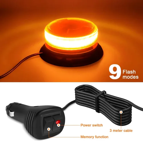 Miniatura 8 de Luces de baliza para camiones, luces estroboscópicas para vehículo, luz magnética intermitente de emergencia para remolque, camión de trabajo