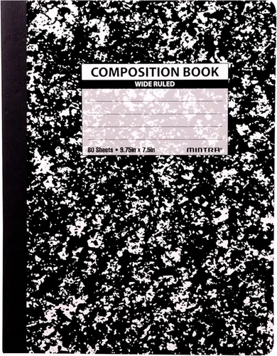 Miniatura 4 de Mintra Office Libros de composición – Tapa flexible resistente (1 paquete, mármol negro Comp – rayado universitario)