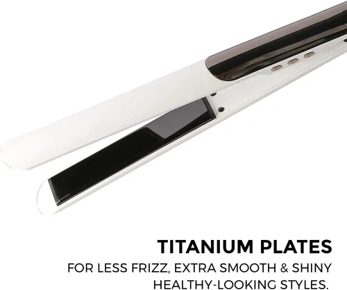 Miniatura 2 de Rozamor Plancha plana de titanio ultra fina, plancha de pelo de doble cara de 1 pulgada de calentamiento rápido para alisar o rizar, pantalla