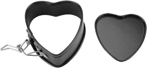 Miniatura 9 de Milltrip Molde para pastel de corazón de 4 pulgadas, antiadherente, parte inferior extraíble, estilo clásico, molde extraíble en forma de corazón
