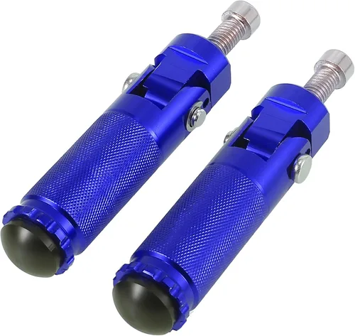 Motoforti 1 par 0.315 in aleación de aluminio universal motocicleta plegable trasero reposapiés estribera pedal peg bicicleta bicicleta ciclismo azul