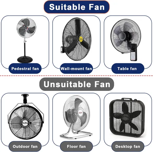 Miniatura 6 de Cubierta de ventilador industrial resistente al agua y al polvo para ventilador de pedestal de 16 a 20 pulgadas, montaje en pared y uso al aire