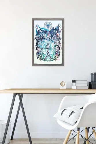 Miniatura 6 de Trends International Hatsune Miku - Póster de pared Hello, 14.725 x 22.375 pulgadas, versión con marco de madera tipo granero