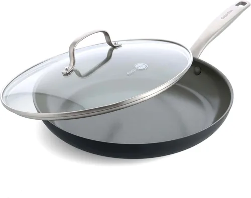 Miniatura 8 de GreenPan Chatham - Sartén antiadherente de cerámica anodizada y saludable de 13", con mango auxiliar, sin PFAS, apta para lavavajillas, apta