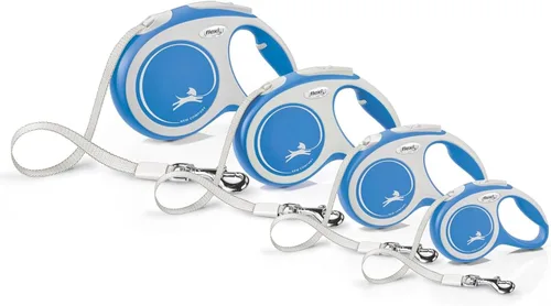 Miniatura 8 de FLEXI Nuevas Correas Retractiles de Cinta Cómoda para Perros Pequeños de Hasta 26 libras – 10 pies, Azul Correa para Mascotas sin Enredos