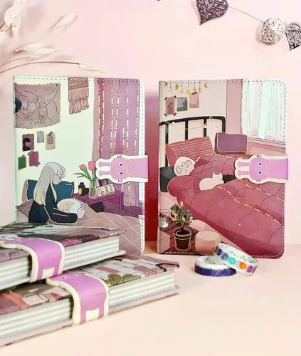 Miniatura 8 de KetA Diario kawaii, diario Kawaii para niñas, lindo cuaderno diario, cuaderno kawaii, 5 x 7 pulgadas, 5.1 x 7.1 in, 256 páginas, cubierta de piel