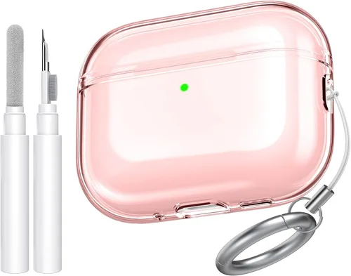 Miniatura 18 de AhaStyle Funda transparente para Airpods Pro 2 (2023/2022), fundas protectoras de TPU suave vienen con correa de mano compatible con Apple AirPods