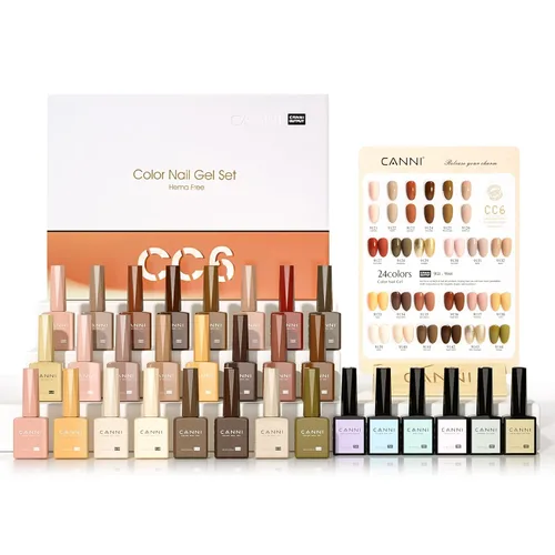Miniatura 16 de CANNI 30 piezas de 9 ml de kit de esmalte de uñas de gel sin hema, kit de esmalte de uñas de gel de color rojo oscuro, rosa intenso, púrpura