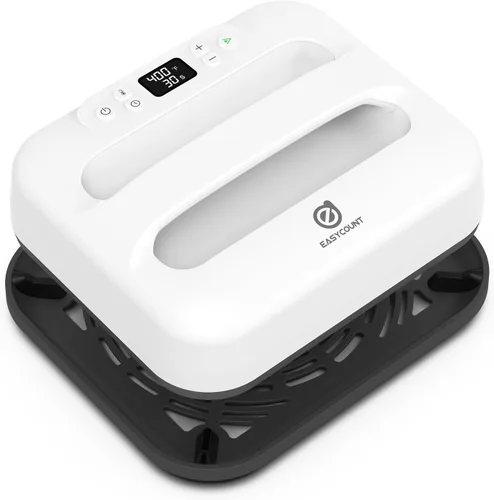 Prensa de calor EasyCount E de 12" x 10" portátil y fácil (blanca)
