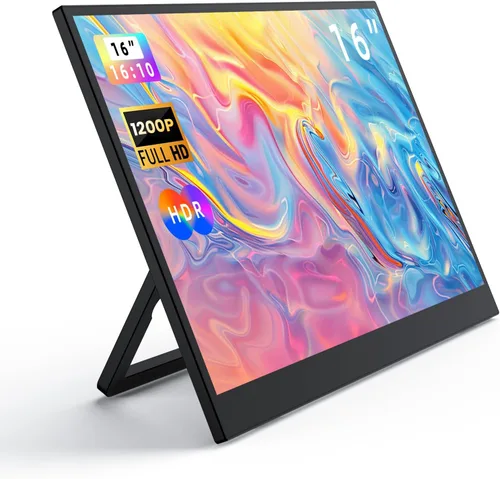 Miniatura 7 de Monitor portátil para juegos de 16 pulgadas 144Hz 1200P FHD IPS, USB-C HDMI, segunda pantalla ultrafina para portátil Switch PS5 Xbox, monitor