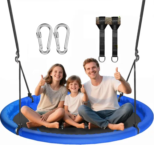 Columpio de árbol de platillo de 48 pulgadas para niños y adultos, columpio volador más grande para toda la familia, capacidad de peso de 700 libras