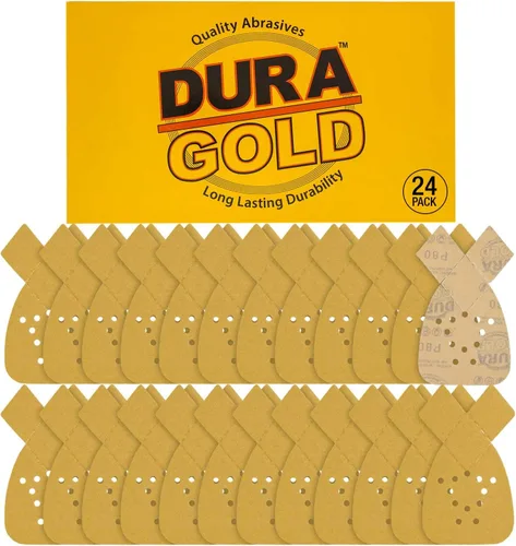 Miniatura 12 de Dura-Gold Hojas de lija de papel de lija prémium con detalles de ratón, grano 400 (caja de 24), discos de mouse con diseño de gancho y bucle de 12