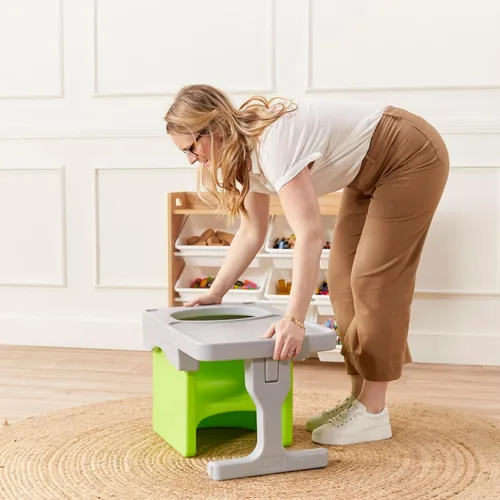 Miniatura 10 de ECR4Kids Fijación de escritorio para silla Tri-Me Cube, muebles para niños, gris claro