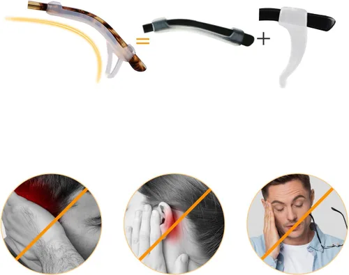 Miniatura 4 de SMARTTOP - Sujetadores de orejas para gafas con manga antideslizante, puntas de sienes de silicona, retenedor de manga - Manga con diseño de gancho