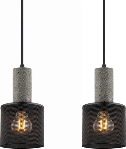 Miniatura 9 de Paquete de 1 lámpara colgante moderna con hormigón y pantalla de metal negro de 4 pulgadas, lámpara colgante industrial, iluminación de techo, isla