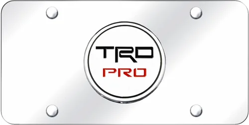 Miniatura 5 de Au-TOMOTIVE GOLD Placa de matrícula con nombre para Toyota TRD Pro (cromo sobre negro)