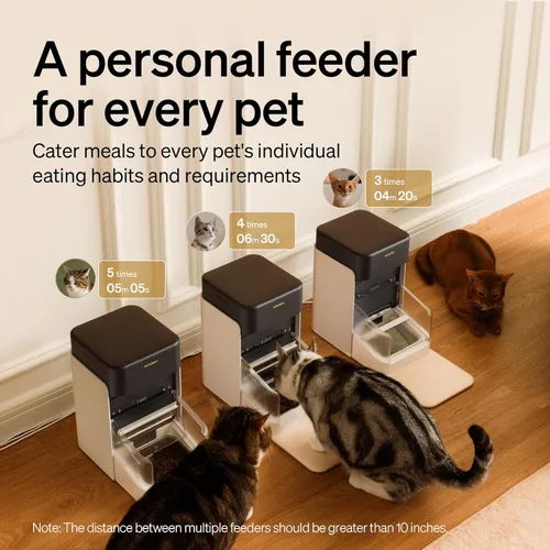 Miniatura 2 de PETLIBRO Alimentador automático RFID para gatos, comidas personalizadas activadas con etiqueta de collar, dispensador de comida programable Wi-Fi 5G