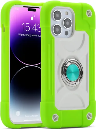 Miniatura 14 de MARKILL Funda compatible con iPhone 15 de 6.1 pulgadas con soporte integrado, [grado militar resistente de cuerpo completo] protección contra Rosa