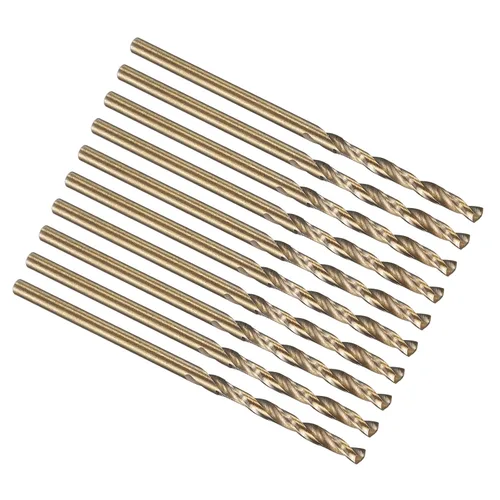 Miniatura 270 de PATIKIL Broca Jobber de 0.039 in, vástago recto M35 cobalto 5% acero de alta velocidad 135° acabado dorado para metal duro de acero inoxidable - 2