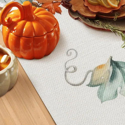 Miniatura 4 de Bonhause Camino de mesa de otoño, calabazas, hojas, flores, 13 x 72 pulgadas, temporada de otoño, Acción de Gracias, cocina, comedor, decoración