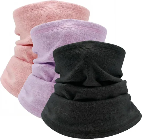 Miniatura 6 de Máscara de esquí para niños, calentador de cuello de forro polar, cubierta facial de invierno, bufanda, pasamontañas para niños y niñas de 3 a 14