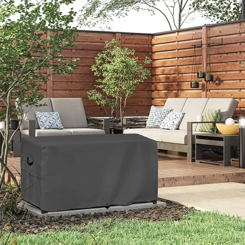 Miniatura 7 de ULTCOVER Caja de almacenamiento para banco de cubierta de patio - Cubiertas impermeables para mesa de hoguera rectangular al aire libre 44 x 28 Negro