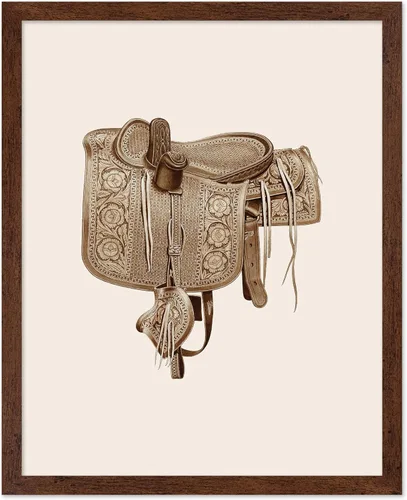 Miniatura 14 de Poster Master Póster vintage de cuero para silla de montar, estampado retro de vaquero, arte de silla de montar, diseño occidental, impresión