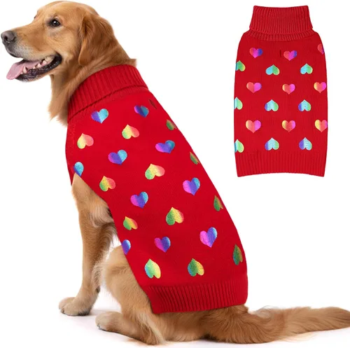 Miniatura 14 de KYEESE - Suéter de Navidad para perros con diseño de renos para perros pequeños, ropa a cuadros de búfalo rojo con agujero para la correa para días
