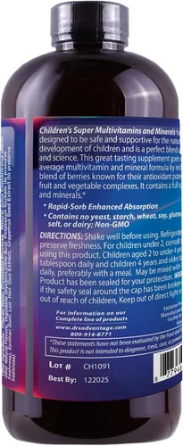 Miniatura 5 de Super MultiVitaminas y Minerales Líquidos para Niños 32oz
