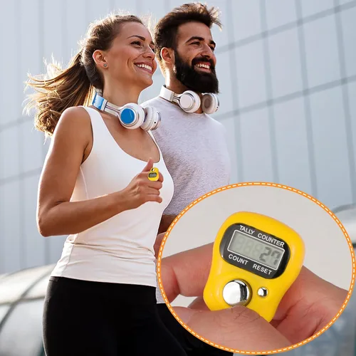 Miniatura 7 de Contador electrónico de dedo con pantalla LCD de 5 dígitos para hacer punto, regazo, contador de mercancías, golf
