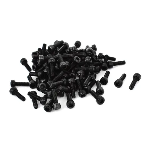 Miniatura 2 de uxcell M2 x 0.984 in Acero Aleación Tornillos de máquina Tornillos de máquina Negro 50