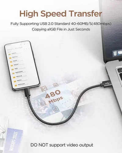 Miniatura 3 de Kimzee - Cable USB C de 11 pulgadas de carga corta USB C de 11 pulgadas, cable de carga rápida portátil para Samsung Galaxy S10 S10E S9 S8 S20 Plus