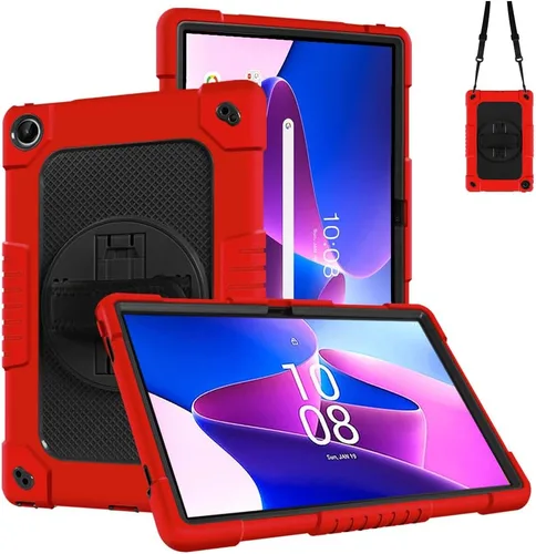 Miniatura 8 de Funda para niños para Lenovo Tab M10 Plus 3ª generación de 10.6 pulgadas, correa de mano con soporte giratorio para niños, a prueba de golpes
