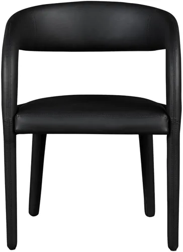 Miniatura 5 de Meridian Furniture 987Black-C Sylvester Collection Modern Silla de comedor tapizada de cuero vegano contemporáneo con respaldo redondeado, 23.5