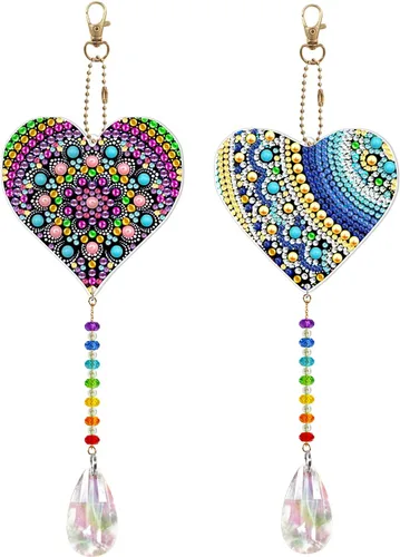 Kit de pintura de diamante con forma especial de corazón de amor, 2 piezas, taladro especial, arte de diamante, luz solar, ventana para atrapar,