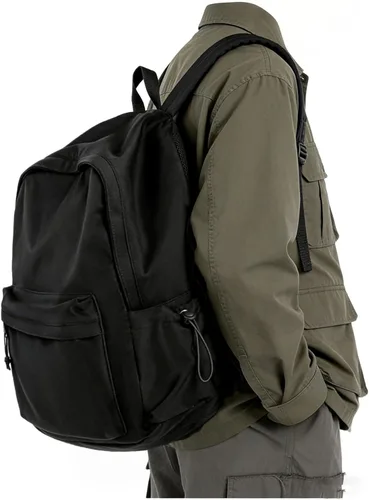 Mochila para escuela, mochila de escuela secundaria para adolescentes, niñas y niños, Grande negro, Classic