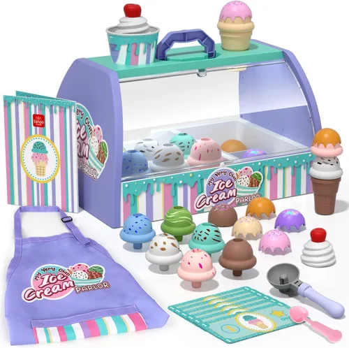 Lehoo Castle Juguetes de helado para niños pequeños de 3 a 5 años, juguetes para niñas de 3 a 4 años, juego de tienda de helados para niños, regalo