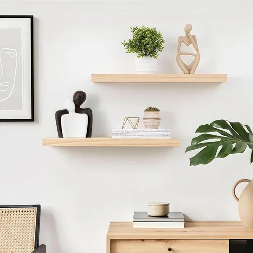 Miniatura 8 de 4 soportes de pared para estantes flotantes de alta resistencia, soportes invisibles negros para estantería, accesorios decorativos flotantes
