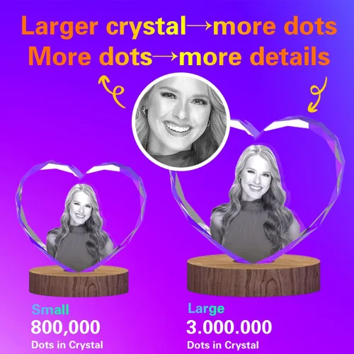 Miniatura 3 de Foto de cristal 3D, regalos personalizados para mujeres, ella, esposa, hombres, mamá, marido, gran regalo personalizado con tu propia foto