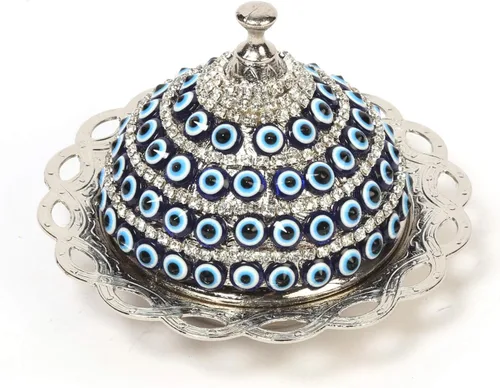 Miniatura 4 de Alisveristime Evil Eye - Azucarero de aleación de zinc con tapa (plata)