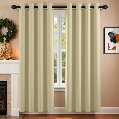 Miniatura 72 de Cortinas de oscurecimiento de habitación de 45 pulgadas de largo para dormitorio y sala de estar, cortinas térmicas aislantes con ojales