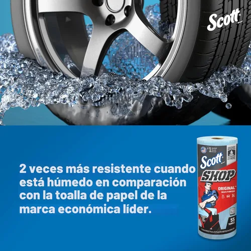 Miniatura 6 de Scott® Original (75147) - Toallas para taller, azules, (55 toallas por rollo, 12 rollos por caja, 660 toallas por caja)