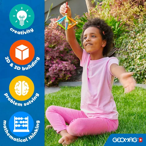 Miniatura 6 de Geomag Supercolor Juguetes Magnéticos para Niños de 5+ Años, 35 Piezas de Imanes Educativos STEM para Niños - Bloques Magnéticos Hechos en Suiza