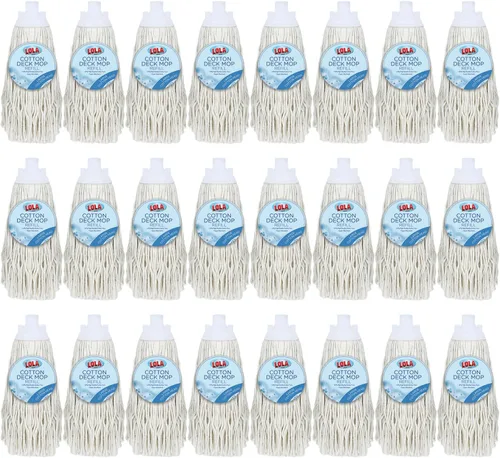 Miniatura 6 de LOLA Recambio para mopa húmeda de algodón para pisos, absorbe hasta 3 veces su peso en agua, resistente, duradero y súper absorbente para limpieza