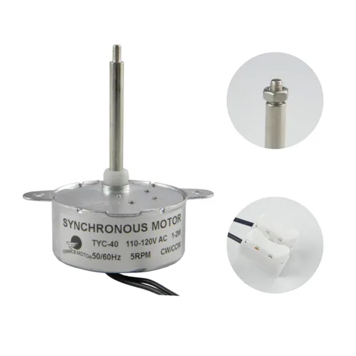 Miniatura 8 de CHANCS Motor Síncrono TYC-40 CA 12V 5RPM Longitud del Eje 33mm para Decoración de Navidad Micro Motor