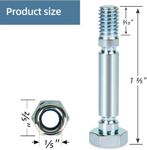Pasadores de cizalla para quitanieves 303160355P / 303160355 Piezas de repuesto para soplador de nieve PowerSmart (paquete de 4)